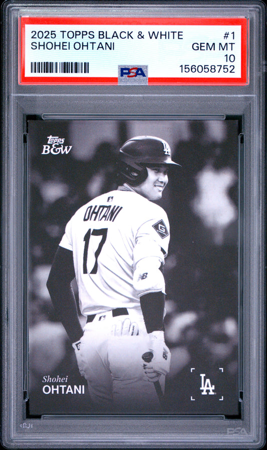 2025 Topps Black And White Shohei Ohtani #1 PSA 10 Los Angeles Dodgers