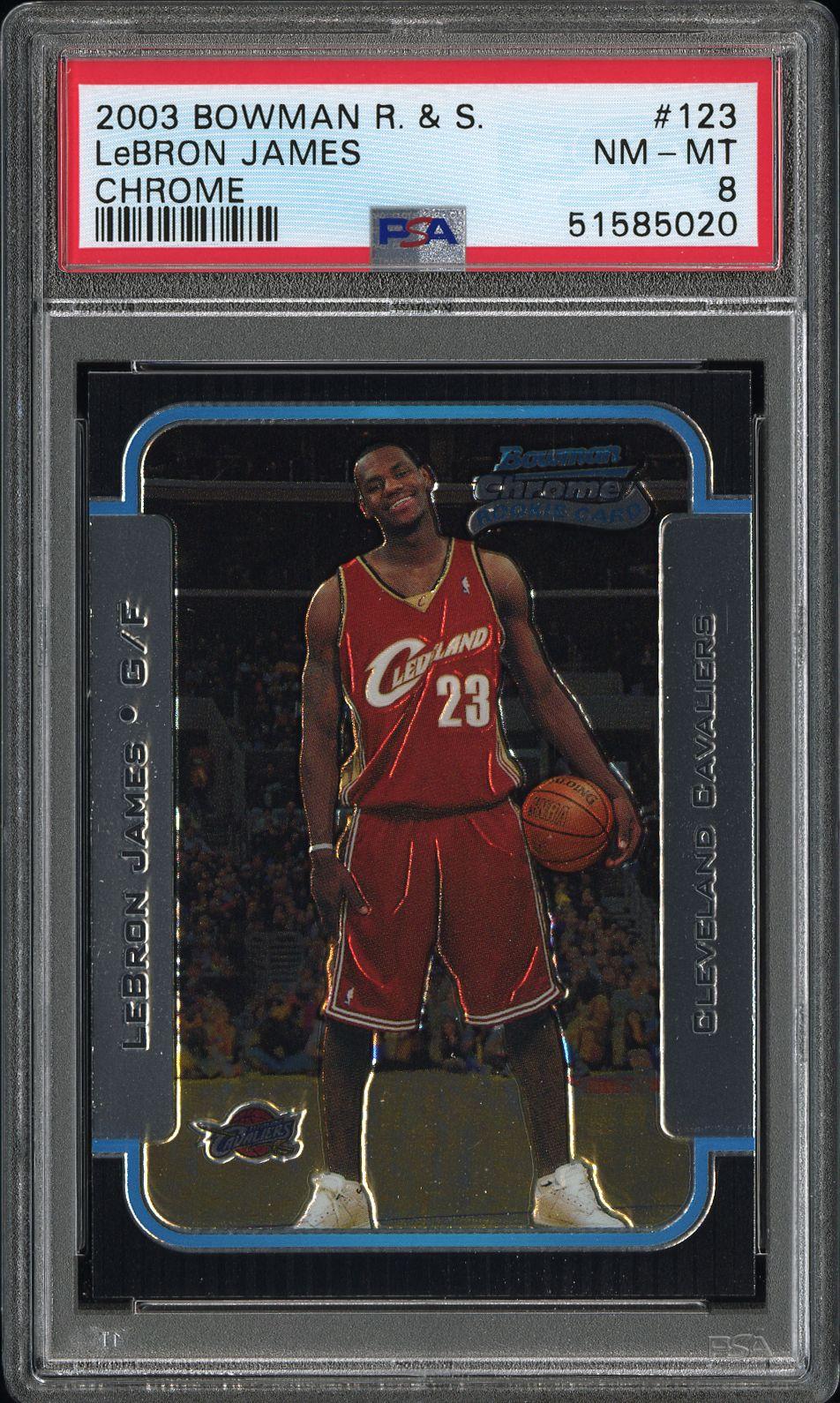 2003 Bowman Rookies & Stars Lebron James #123 Chrome PSA 8 Cleveland Cavaliers