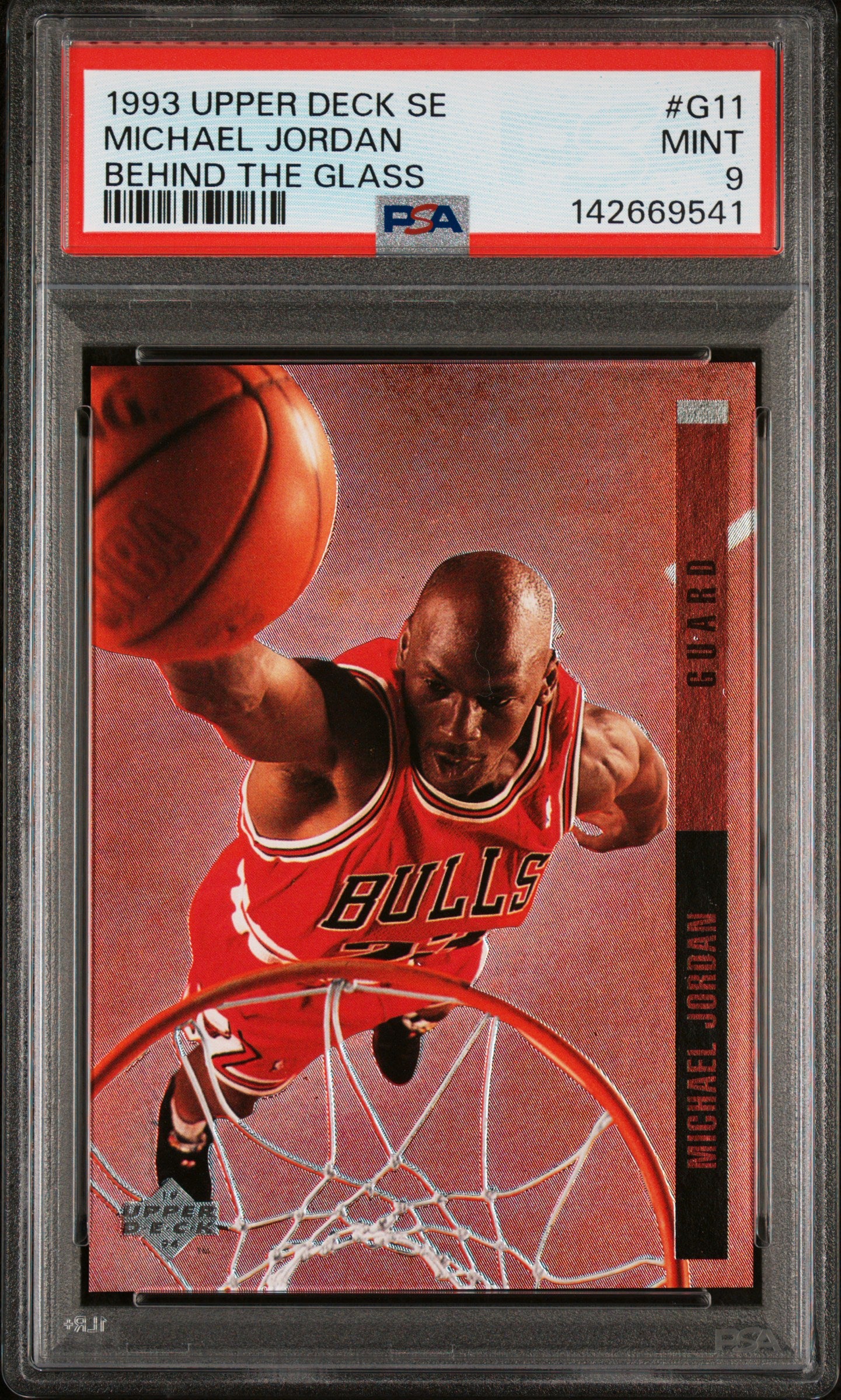 1993 Upper Deck Se Behind The Glass Michael Jordan #G11 Behind The Glass PSA 9 Chicago Bulls