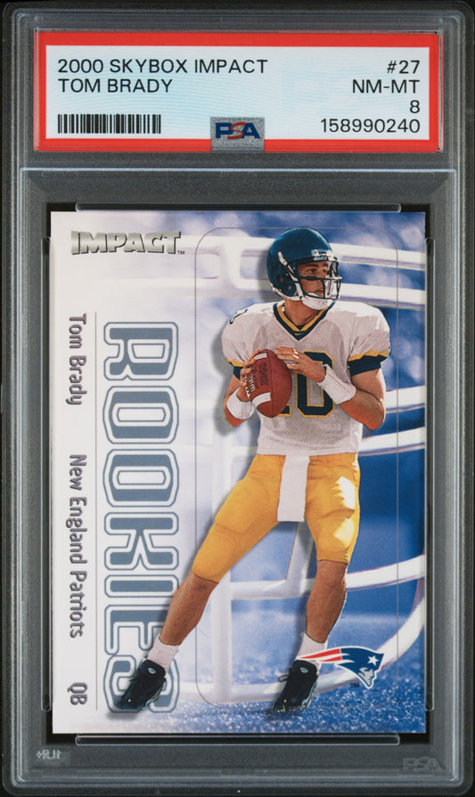 2000 Skybox Impact Tom Brady #27 PSA 8
