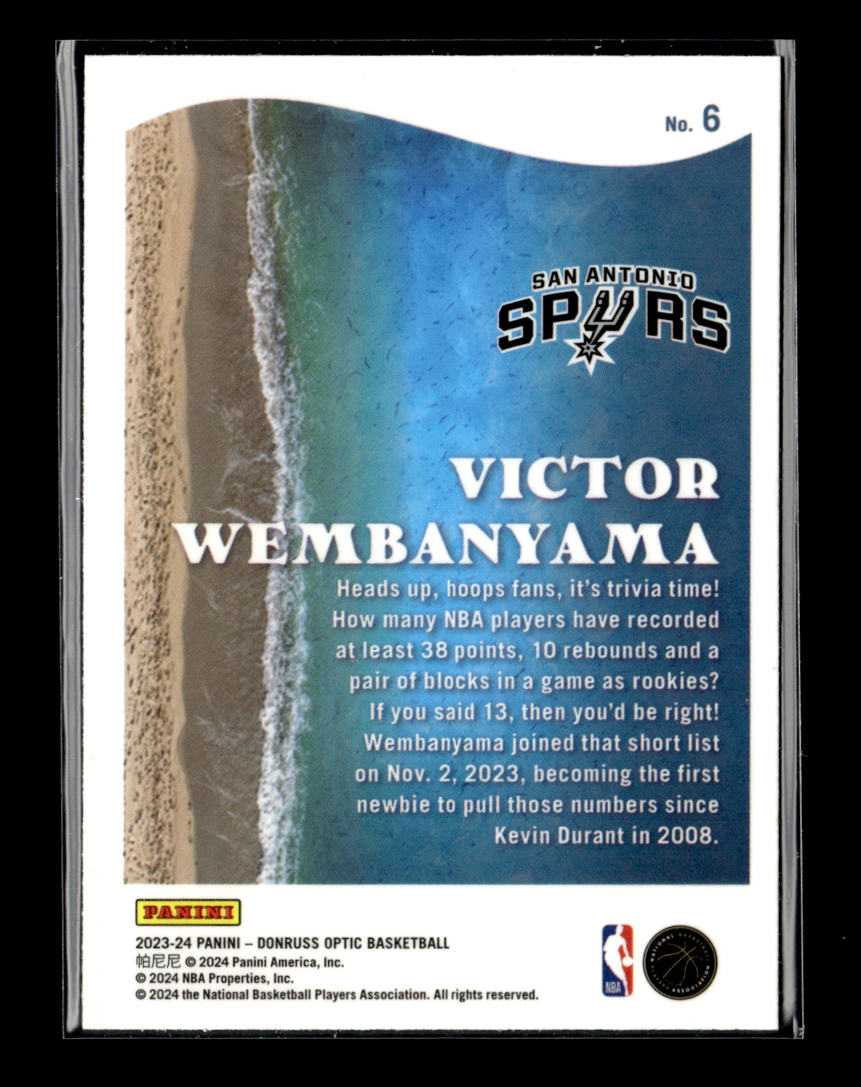 2023-24 Donruss Optic Victor Wembanyama #6 Splash San Antonio Spurs