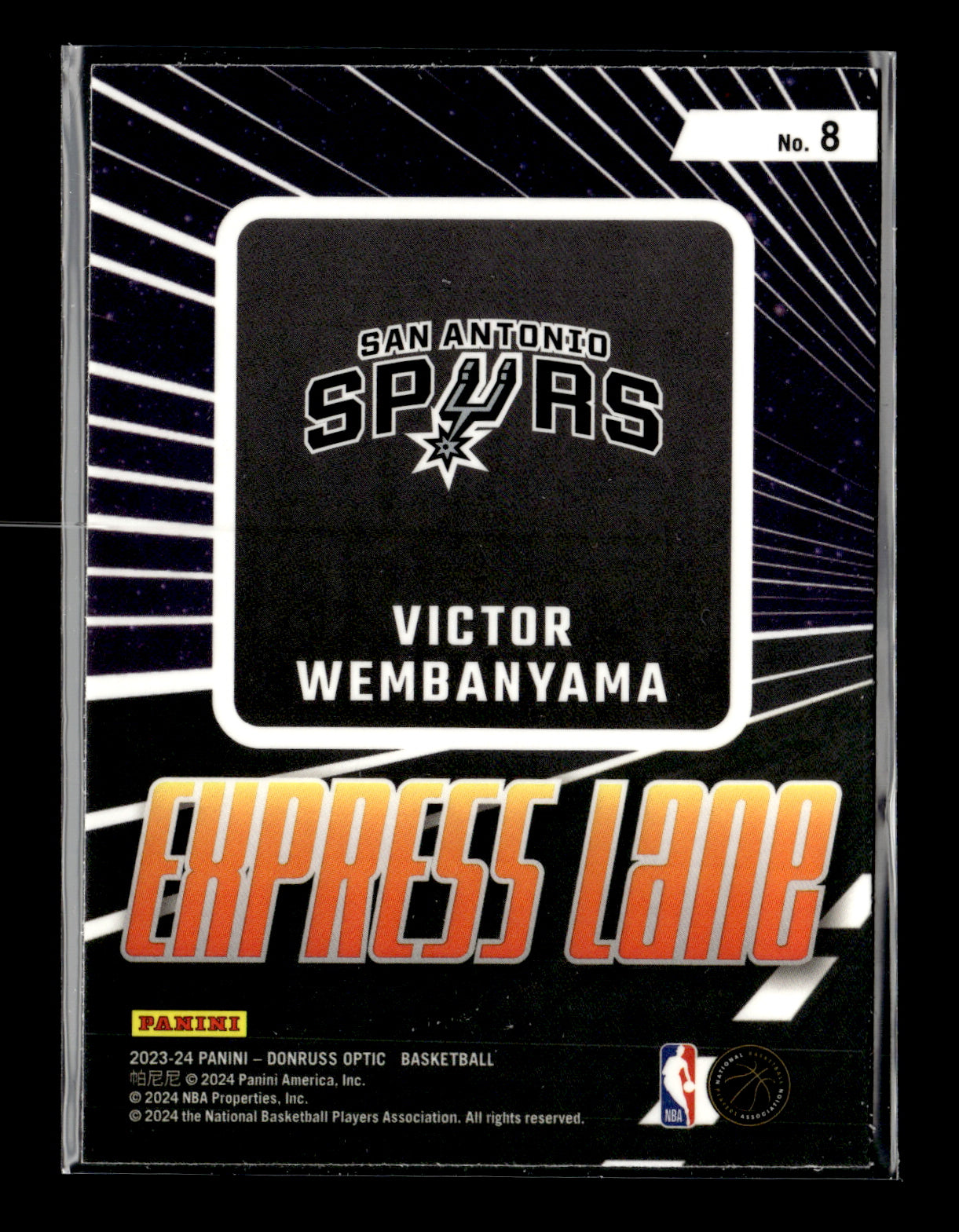 2023-24 Donruss Optic Victor Wembanyama #8 Express Lane Holo San Antonio Spurs