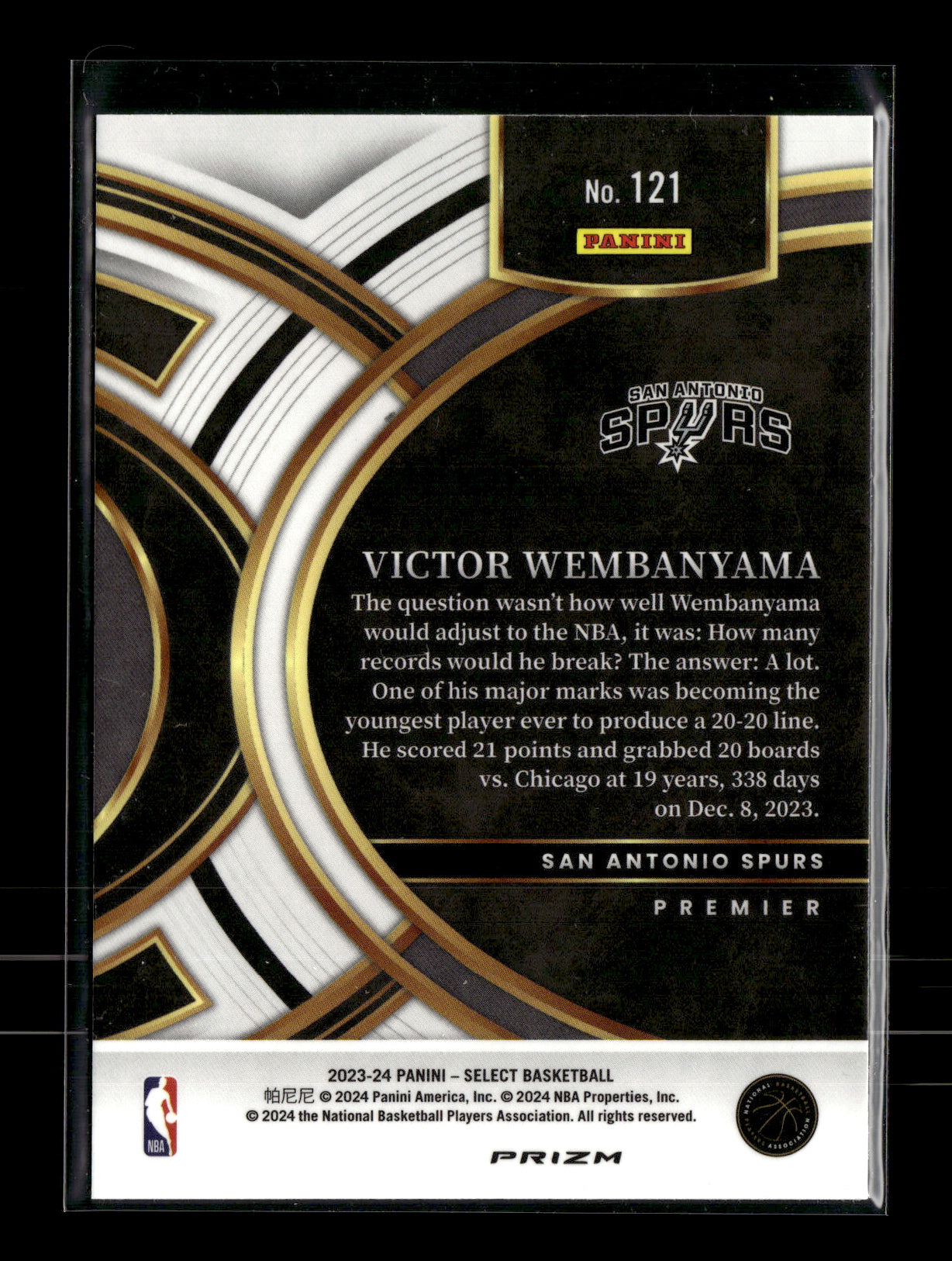 2023-24 Panini Select Victor Wembanyama #121 Orange Flash Prizms San Antonio Spurs