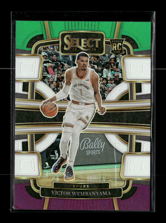 2023-24 Panini Select Victor Wembanyama #87 Green White Purple Prizms San Antonio Spurs