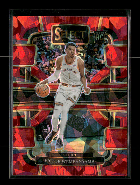 2023-24 Panini Select Victor Wembanyama #87 Red Cracked Ice Prizms San Antonio Spurs