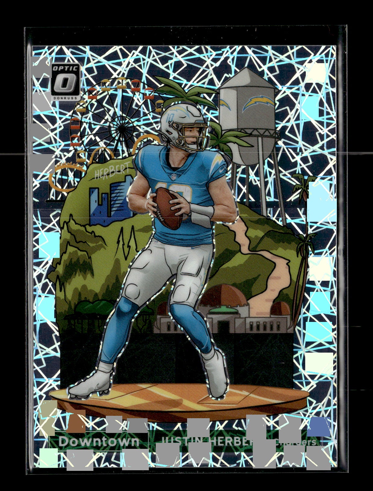 2021 Donruss Optic Justin Herbert #DT-27 Downtown! Los Angeles Chargers