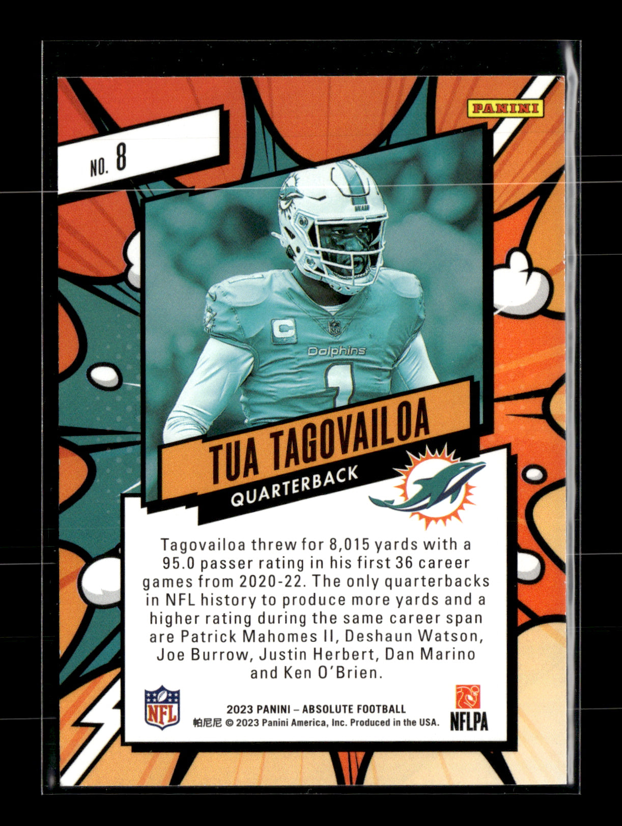2023 Panini Absolute Tua Tagovailoa #8 Explosive Miami Dolphins