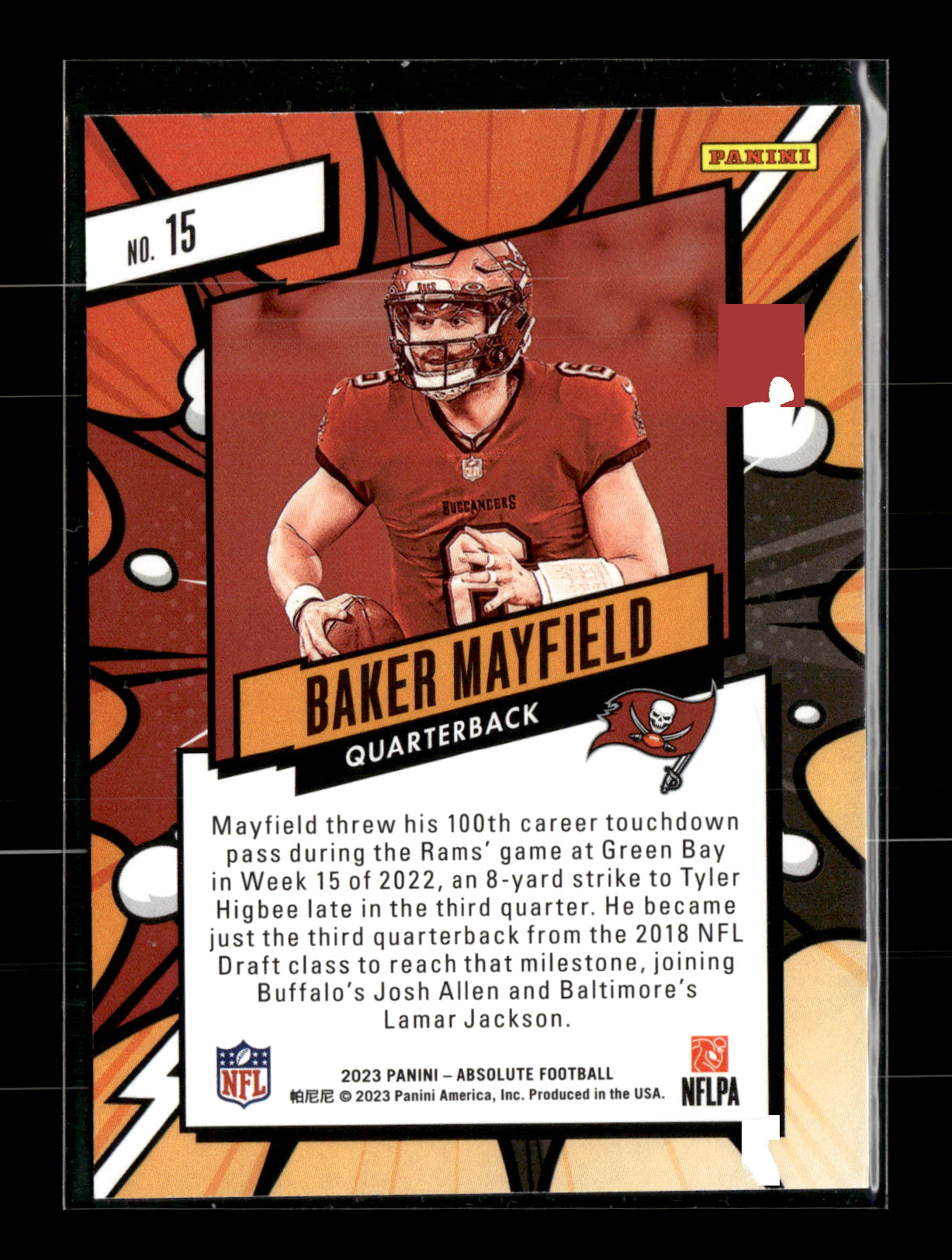 2023 Panini Absolute Baker Mayfield #15 Explosive Tampa Bay Buccaneers