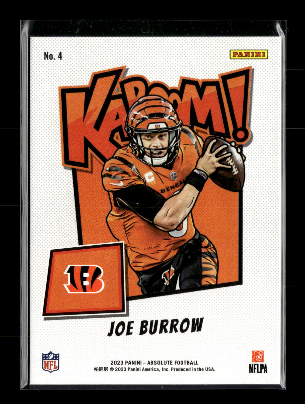 2023 Panini Absolute Joe Burrow #4 Kaboom Horizontal Cincinnati Bengals