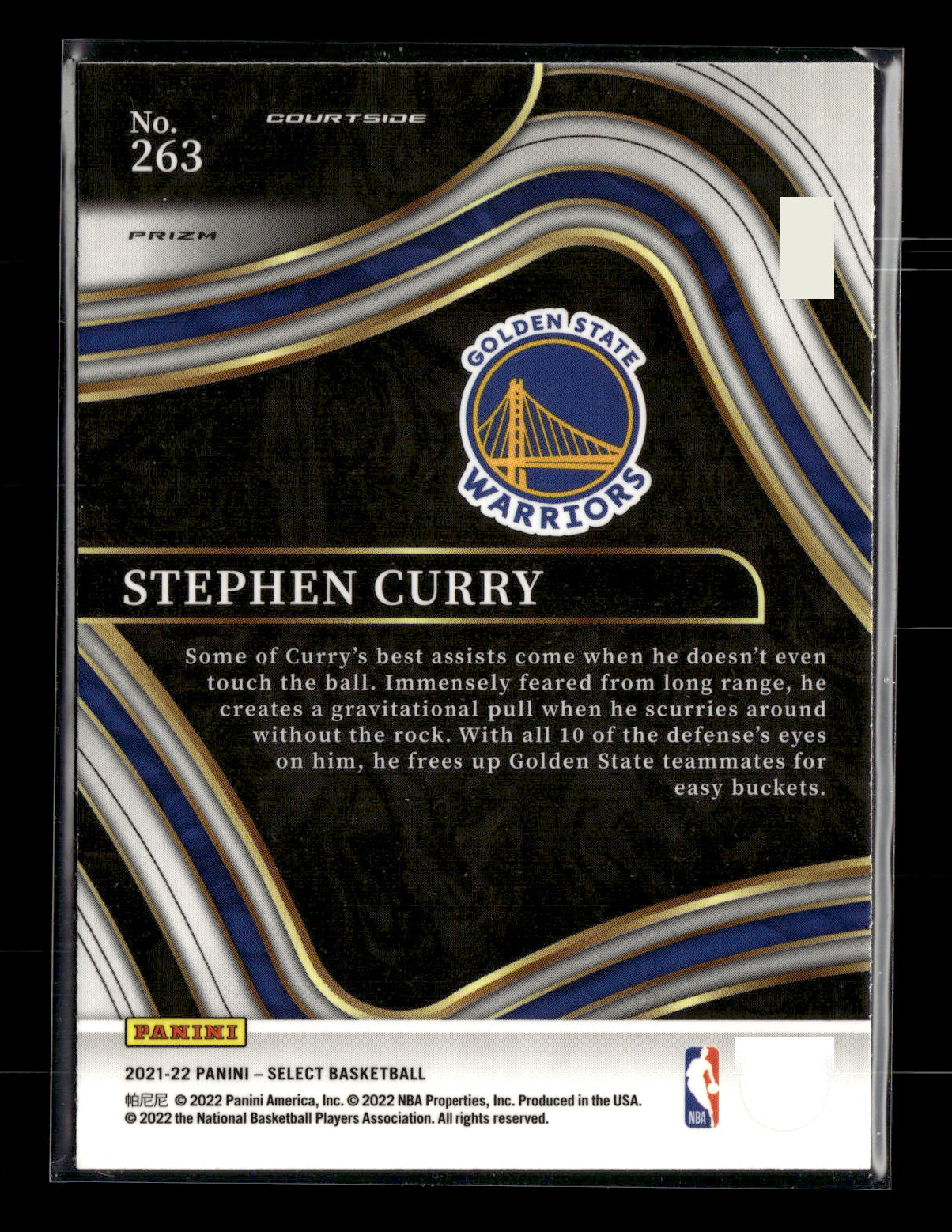 2021-22 Panini Select Stephen Curry #263 Tiger Prizms Golden State Warriors