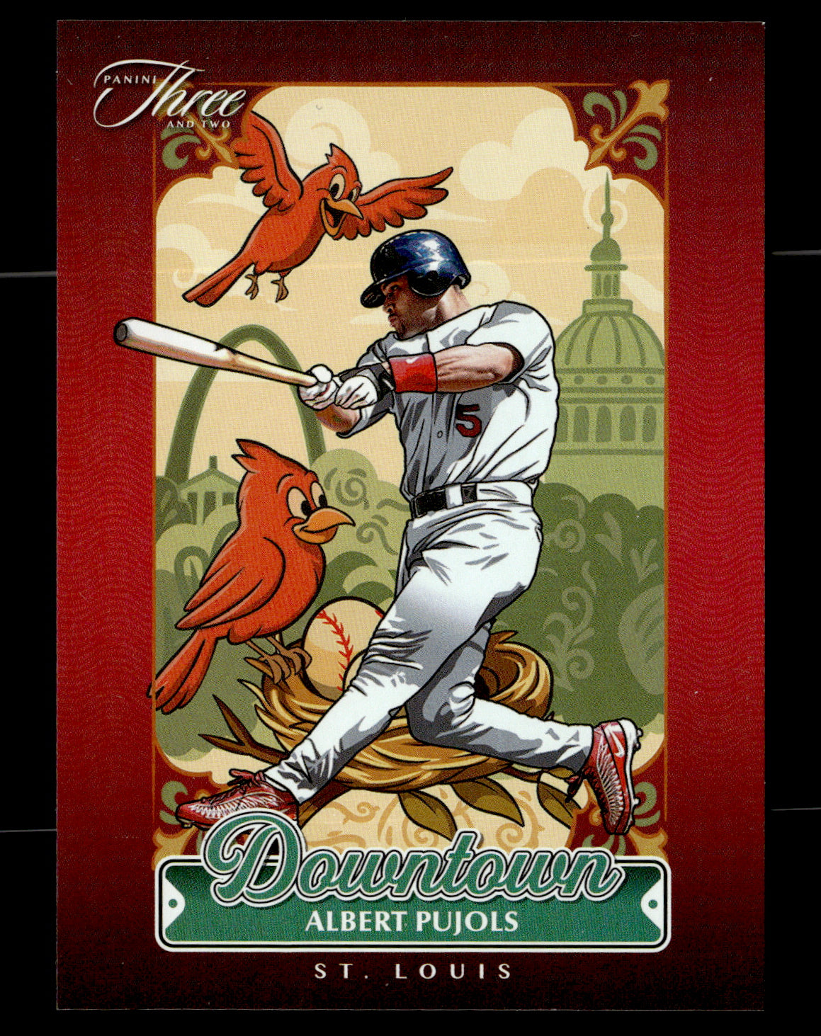 2025 Panini Three and Two Albert Pujols #13 Downtown St. Louis Cardinals
