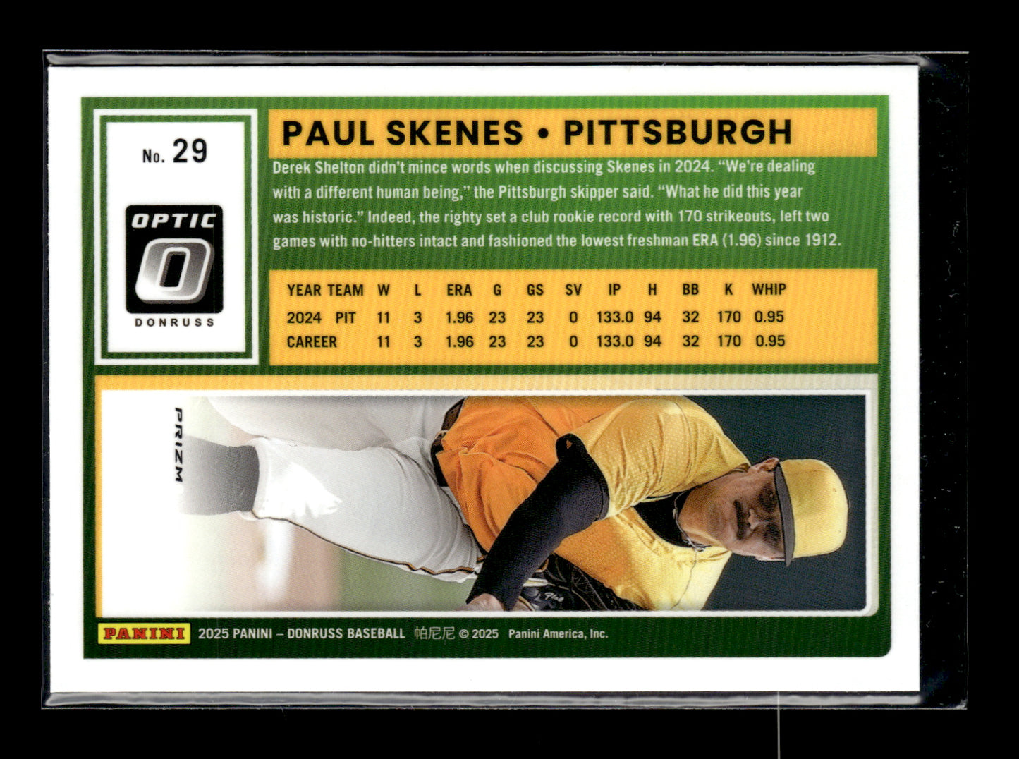 2025 Donruss Paul Skenes #29 Optic Circles Pittsburgh Pirates