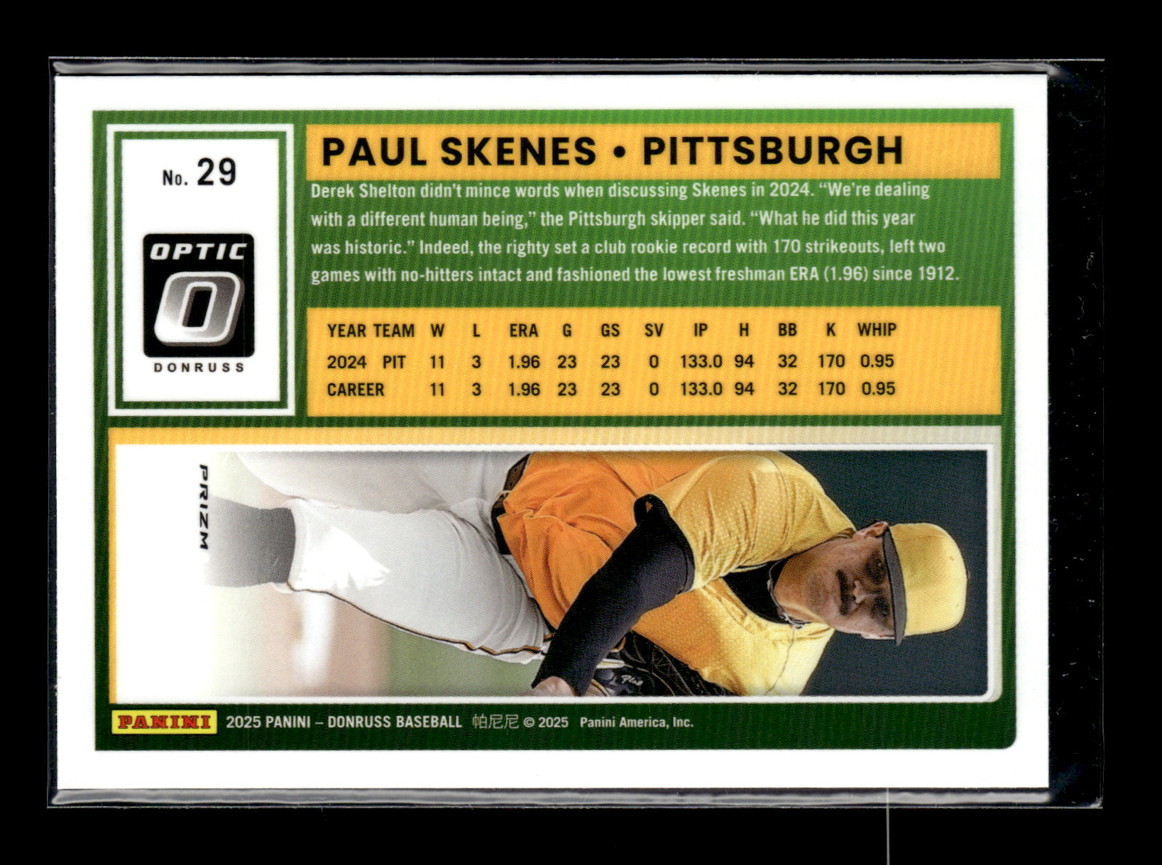 2025 Donruss Paul Skenes #29 Optic Circles Pittsburgh Pirates