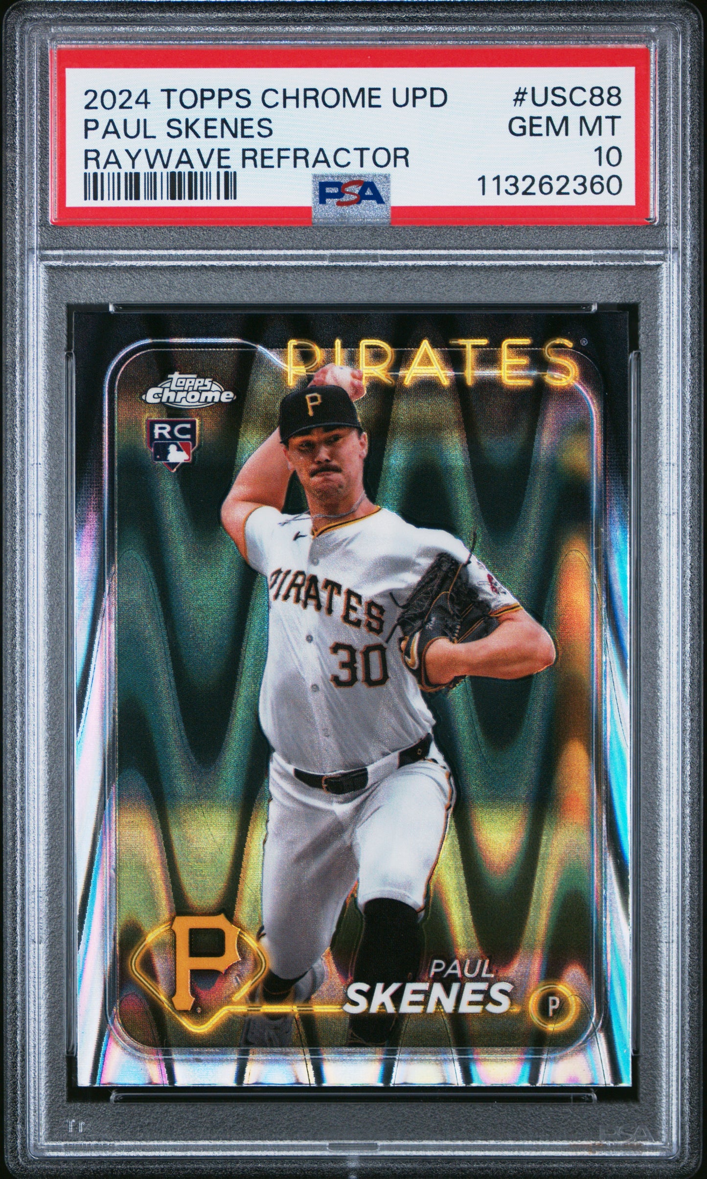 2024 Topps Chrome Update Paul Skenes #USC88 RayWave Refractors PSA 10 Pittsburgh Pirates