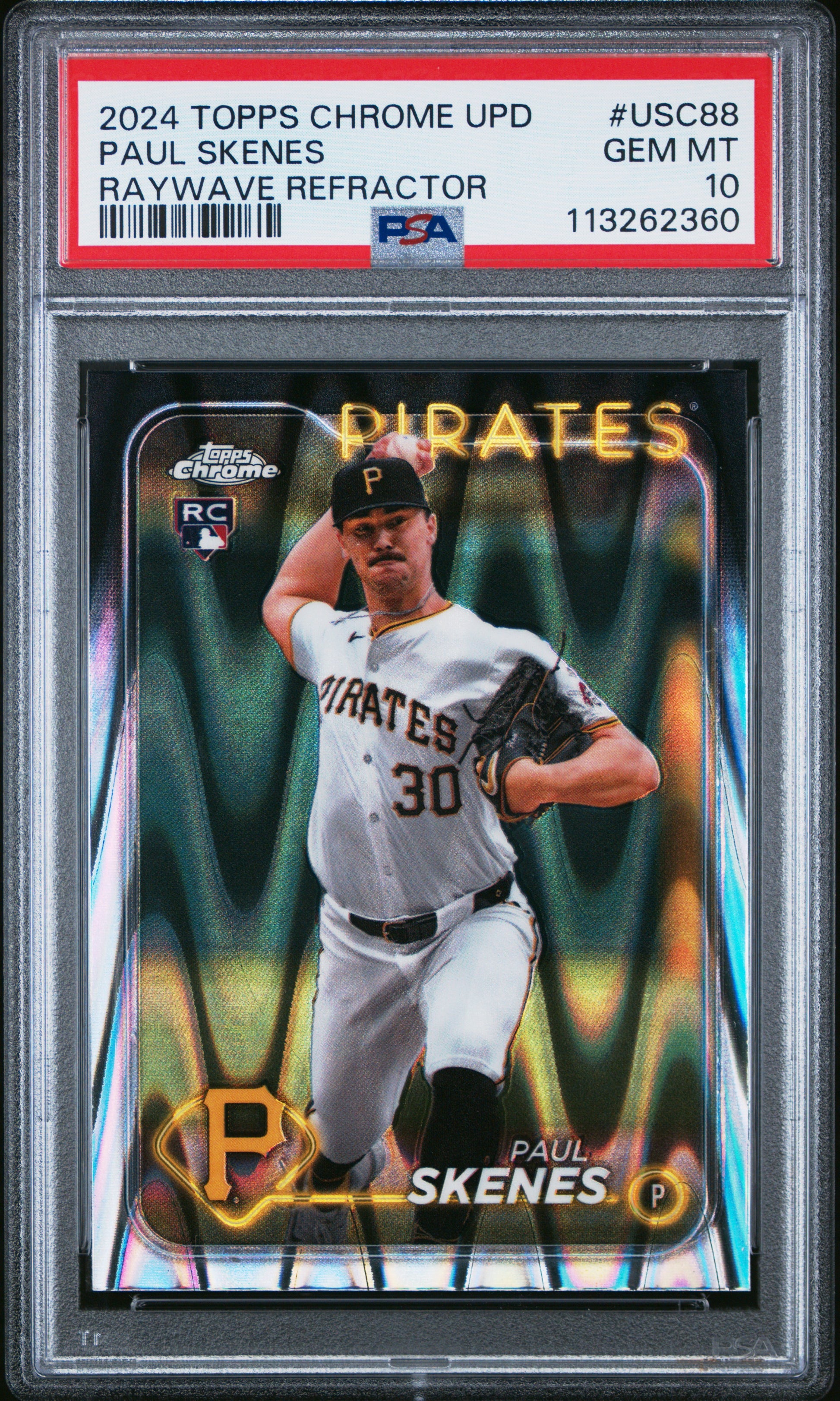 2024 Topps Chrome Update Paul Skenes #USC88 RayWave Refractors PSA 10 Pittsburgh Pirates