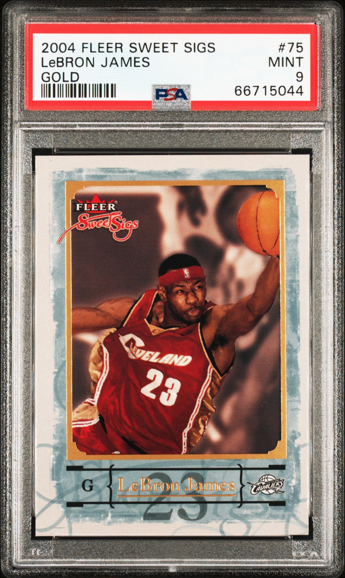 2004-05 Fleer Sweet Sigs LeBron James #75 Gold #/99 PSA 9 Cleveland Cavaliers