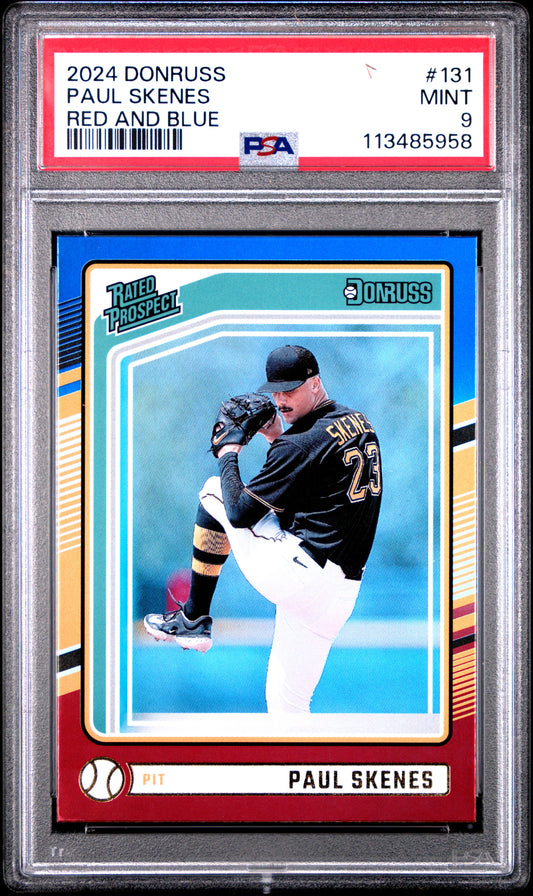 2024 Donruss Paul Skenes #131 Red and Blue PSA 9 Pittsburgh Pirates