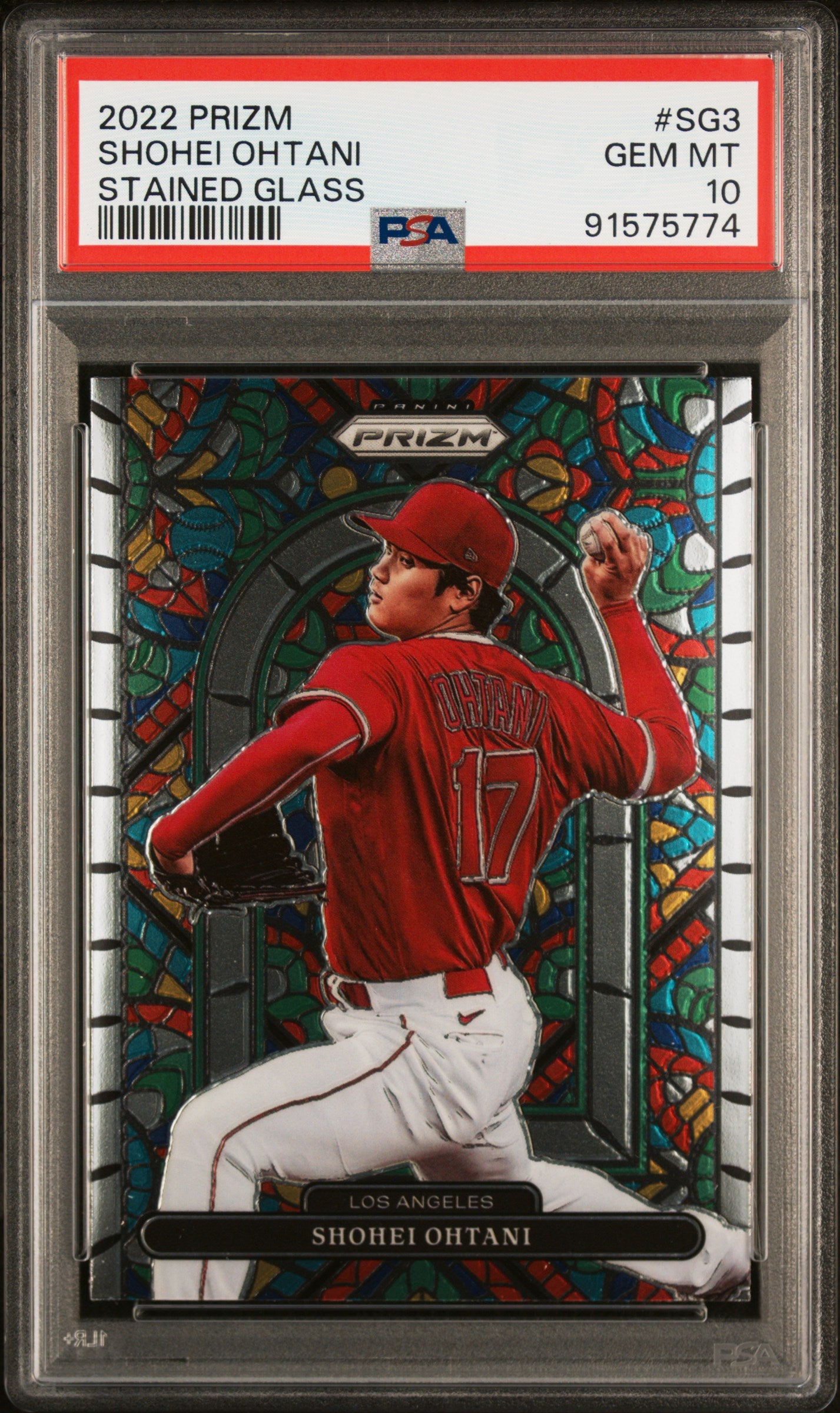 2022 Panini Prizm Shohei Ohtani #SG-3 Stained Glass PSA 10 Los Angeles Angels