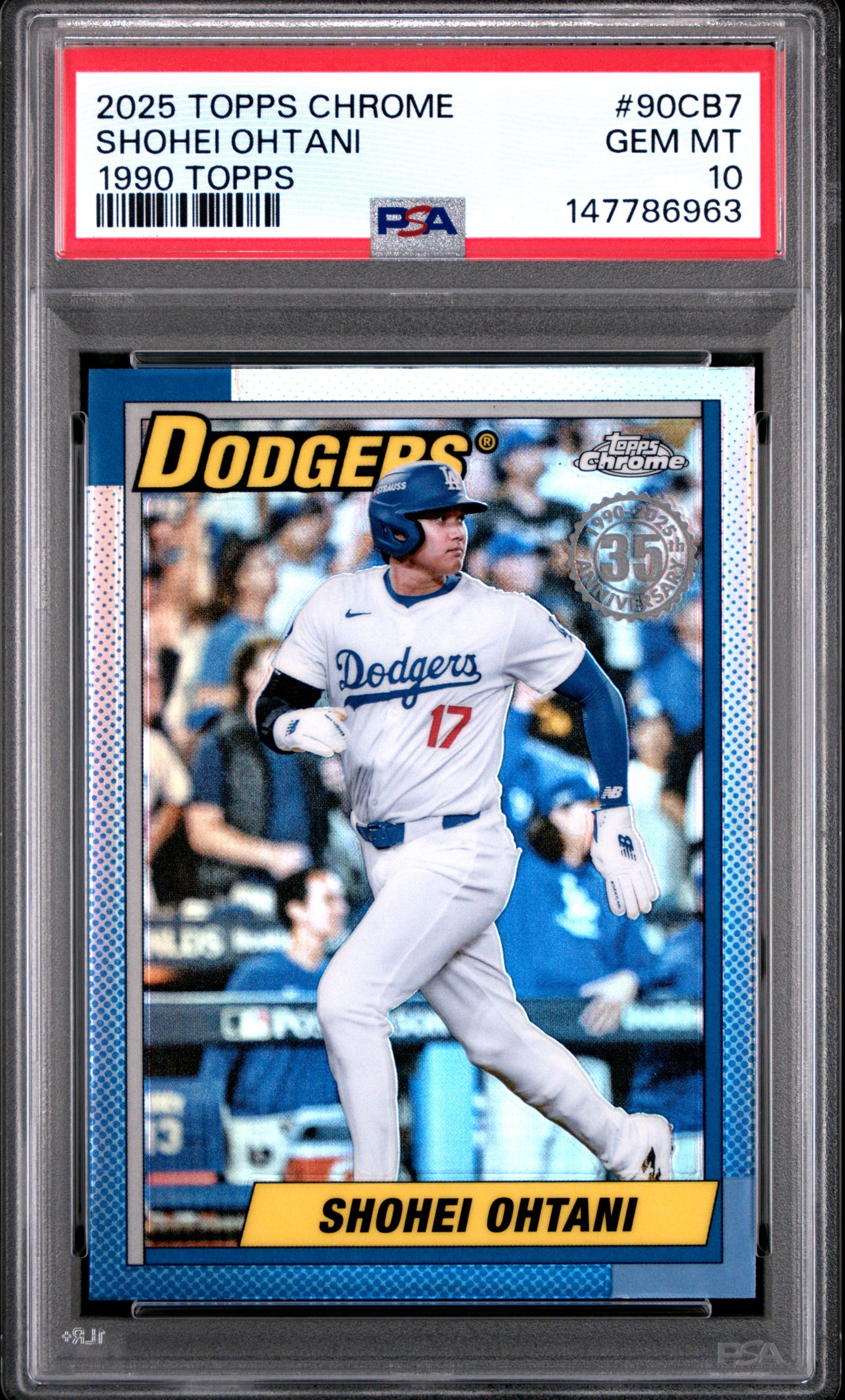 2025 Topps Chrome Shohei Ohtani #90CB-7 1990 Topps Baseball 35th Anniversary PSA 10 Los Angeles Dodgers