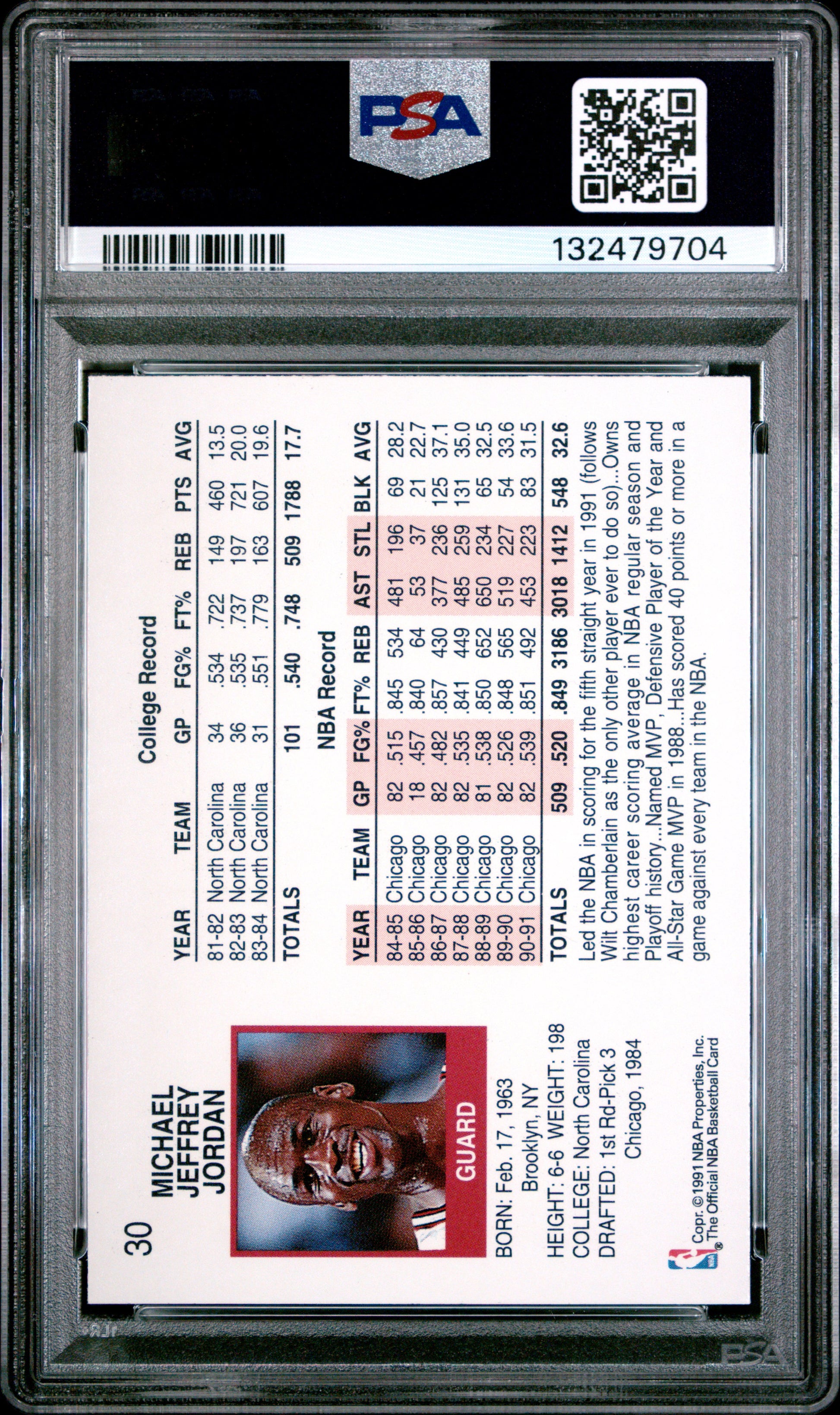 1991-92 Hoops Michael Jordan #30 PSA 8 Chicago Bulls