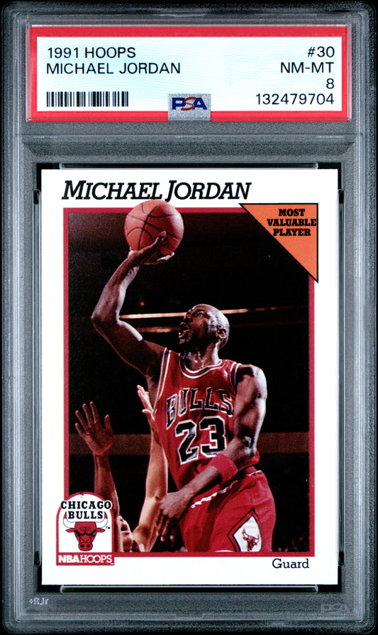 1991-92 Hoops Michael Jordan #30 PSA 8 Chicago Bulls