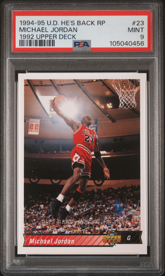 1994-95 Upper Deck Michael Jordan #23 Michael Jordan He's Back Reprints PSA 9 Chicago Bulls