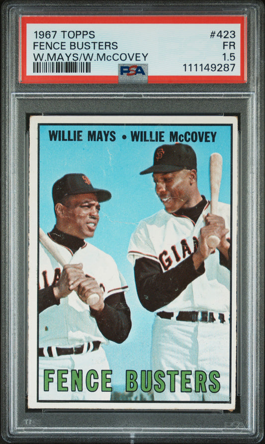 1967 Topps Fence Busters (Willie Mays / Willie McCovey) #423 PSA 1.5 San Francisco Giants