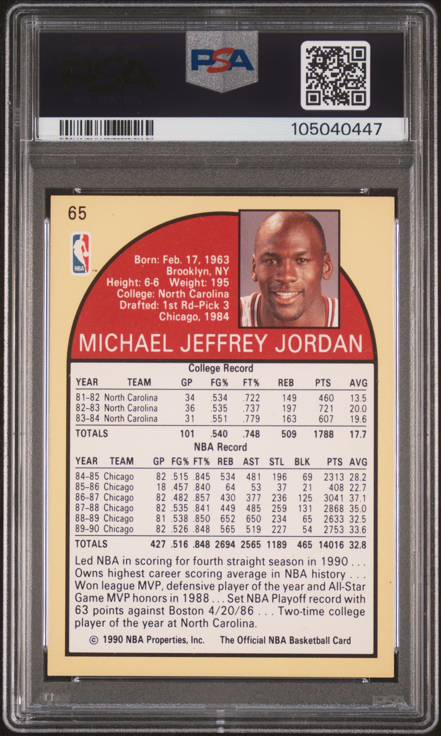 1990-91 Hoops Michael Jordan #65 PSA 4 Chicago Bulls