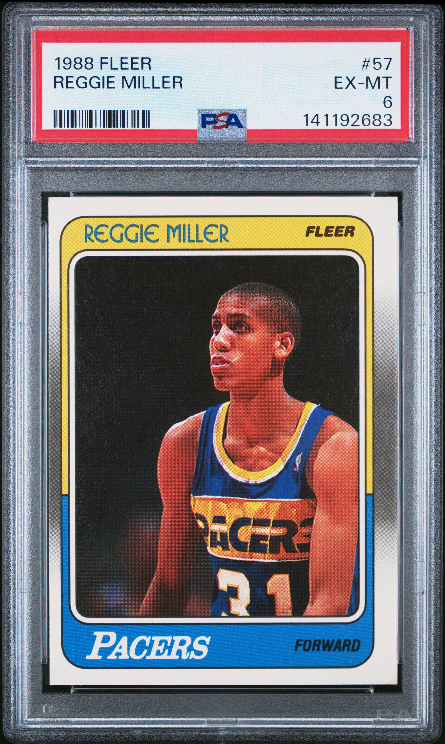 1988-89 Fleer Reggie Miller #57 PSA 6 Indiana Pacers