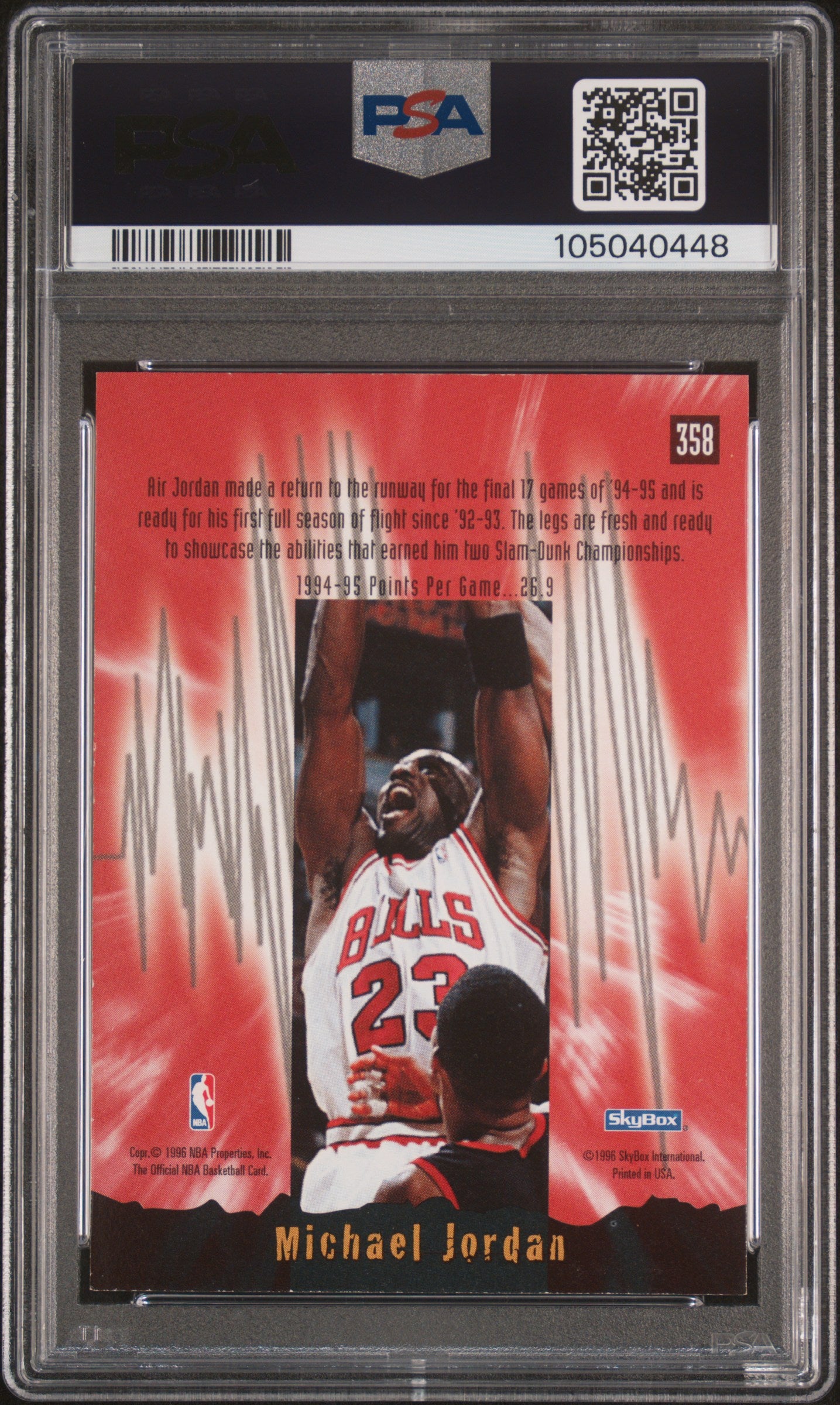 1995-96 Hoops Michael Jordan #358 PSA 4 Chicago Bulls
