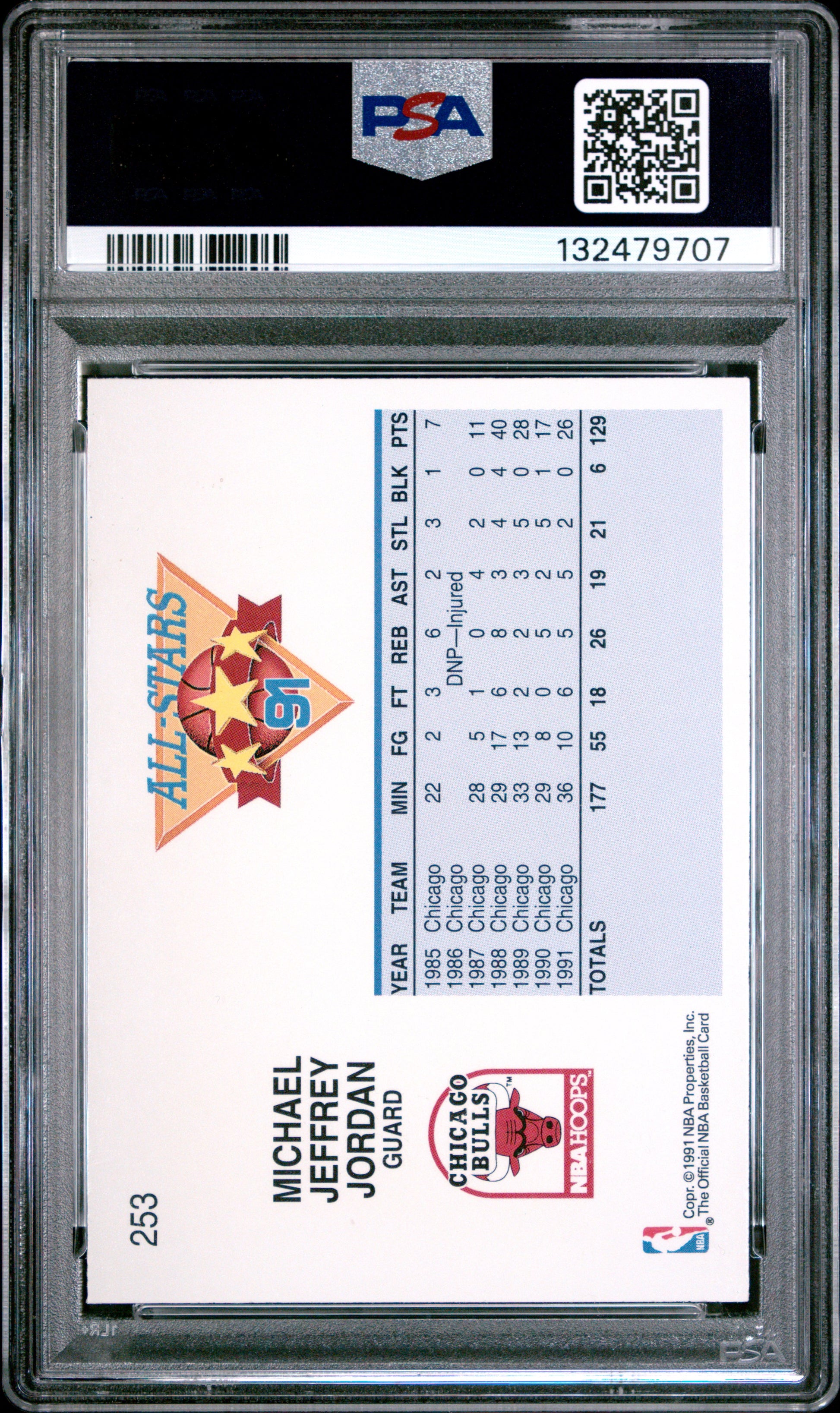 1991-92 Hoops Michael Jordan #253 PSA 6 Chicago Bulls