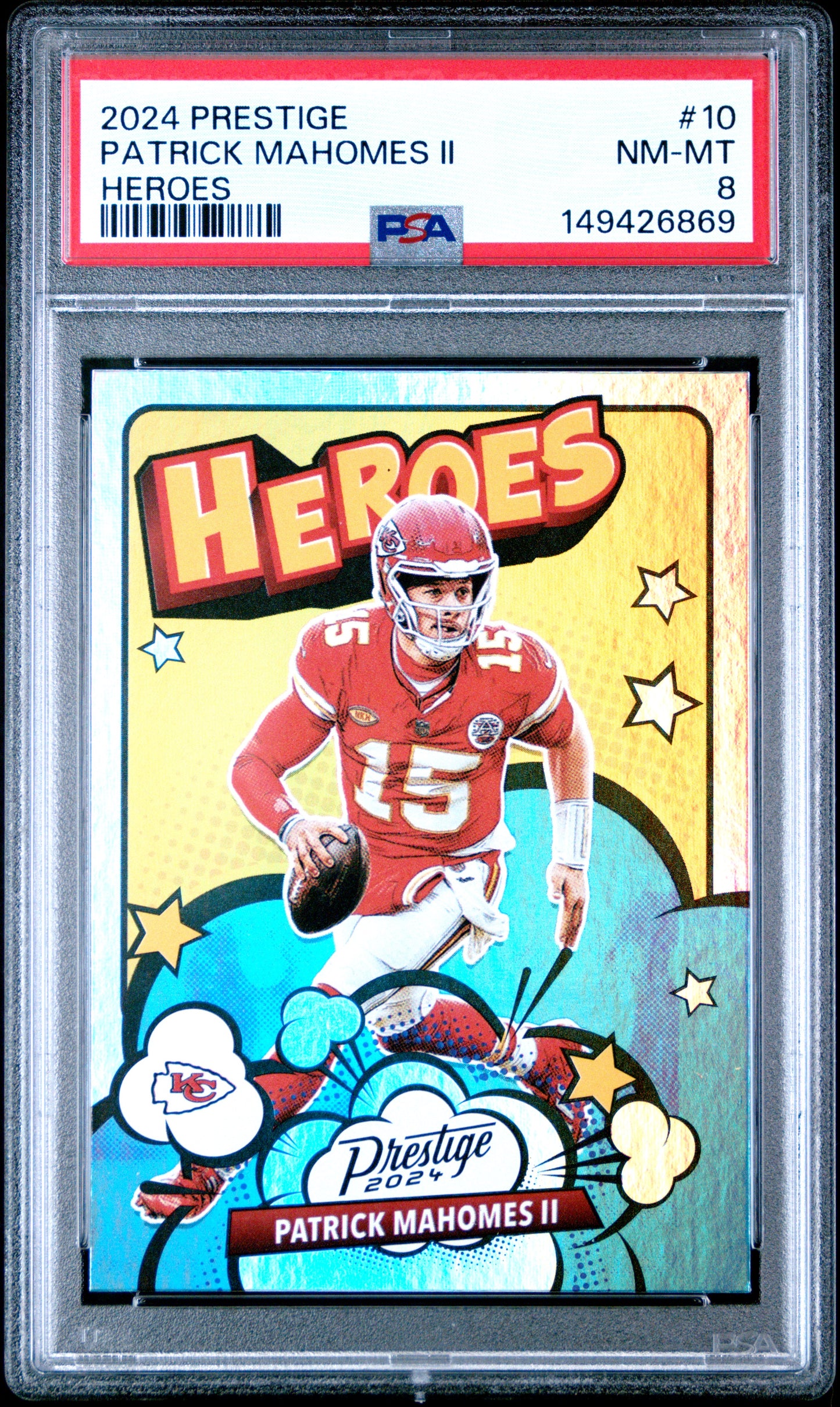 2024 Panini Prestige Patrick Mahomes II #10 Heroes PSA 8 Kansas City Chiefs