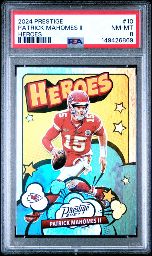 2024 Panini Prestige Patrick Mahomes II #10 Heroes PSA 8 Kansas City Chiefs