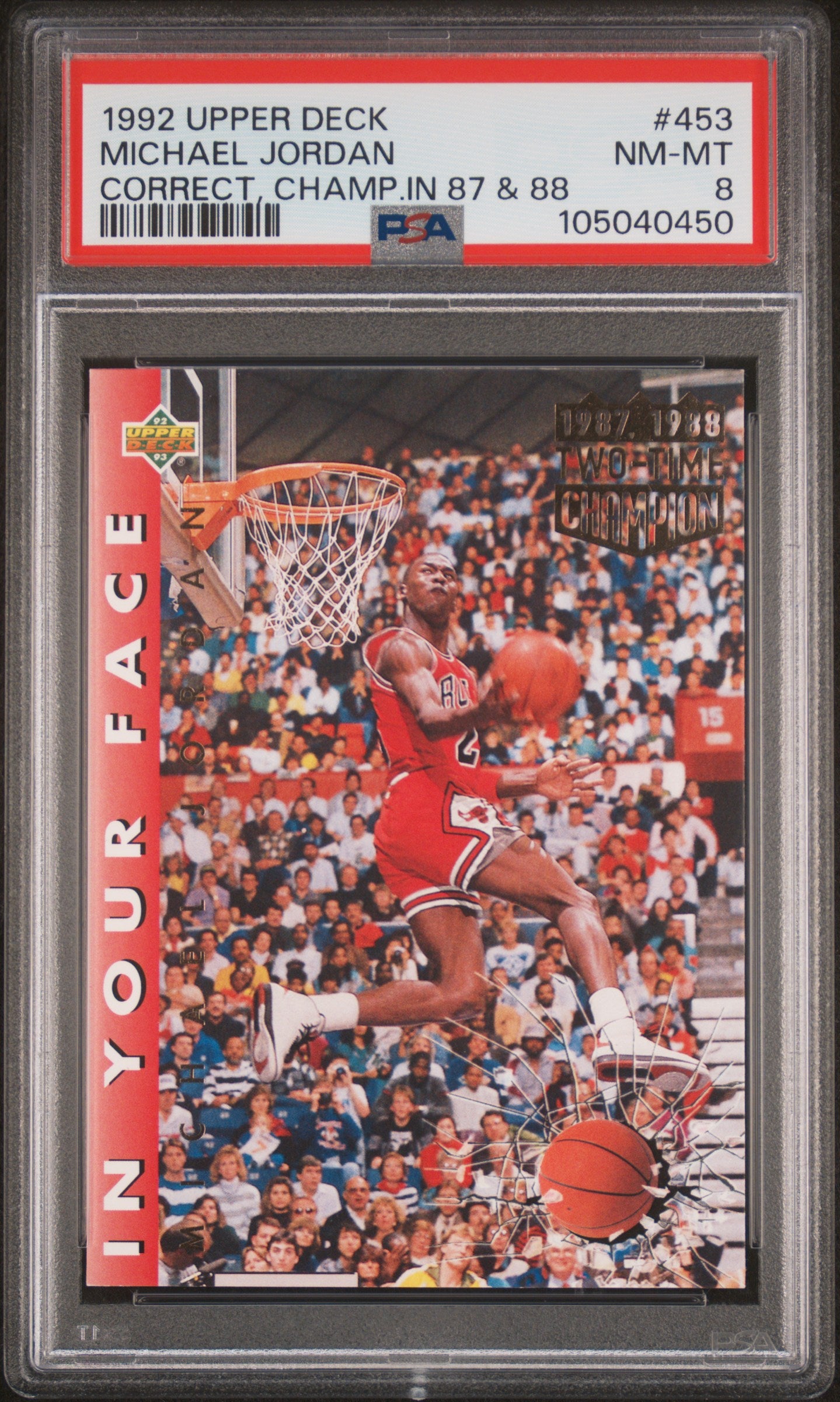 1992-93 Upper Deck Michael Jordan #453 PSA 8 Chicago Bulls