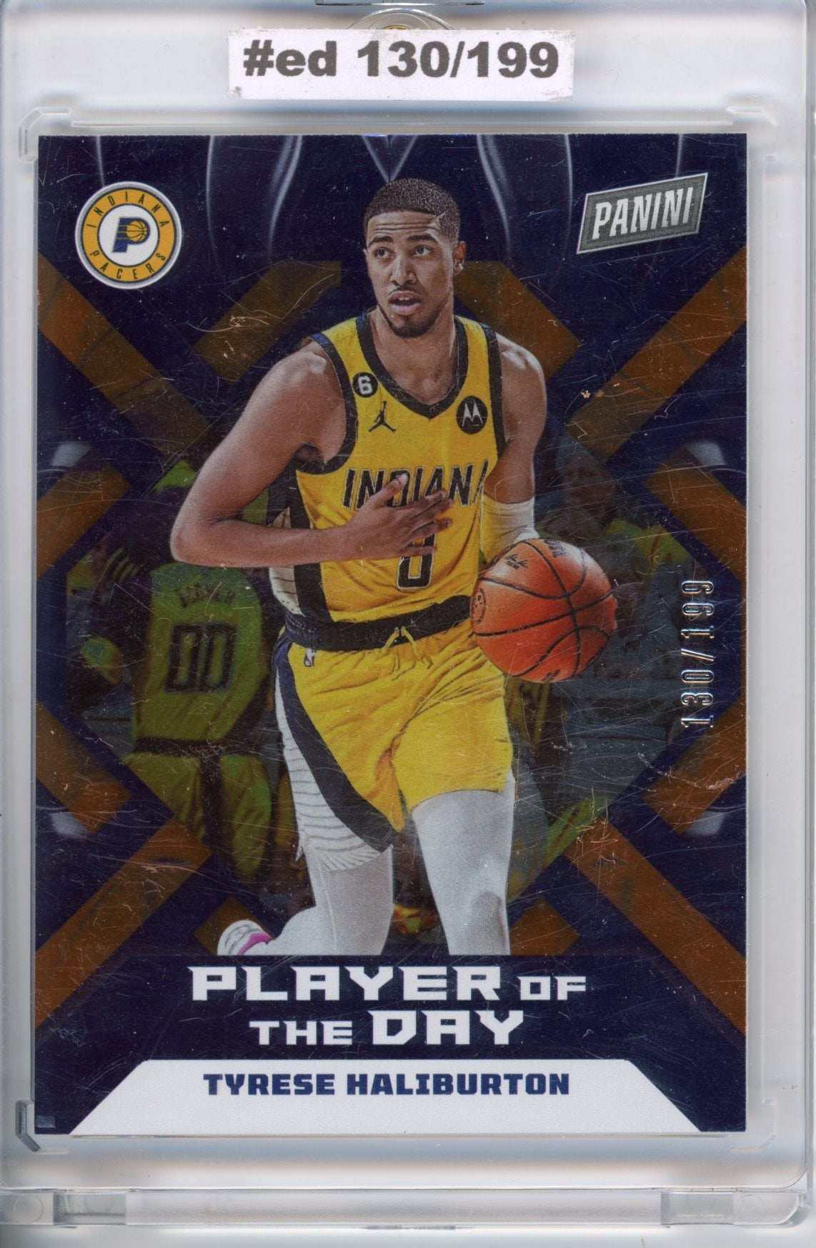 2022-23 Panini Player of the Day Tyrese Haliburton #48 Orange #/199 Indiana Pacers