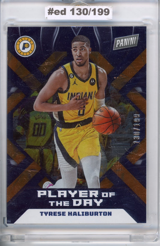 2022-23 Panini Player of the Day Tyrese Haliburton #48 Orange #/199 Indiana Pacers