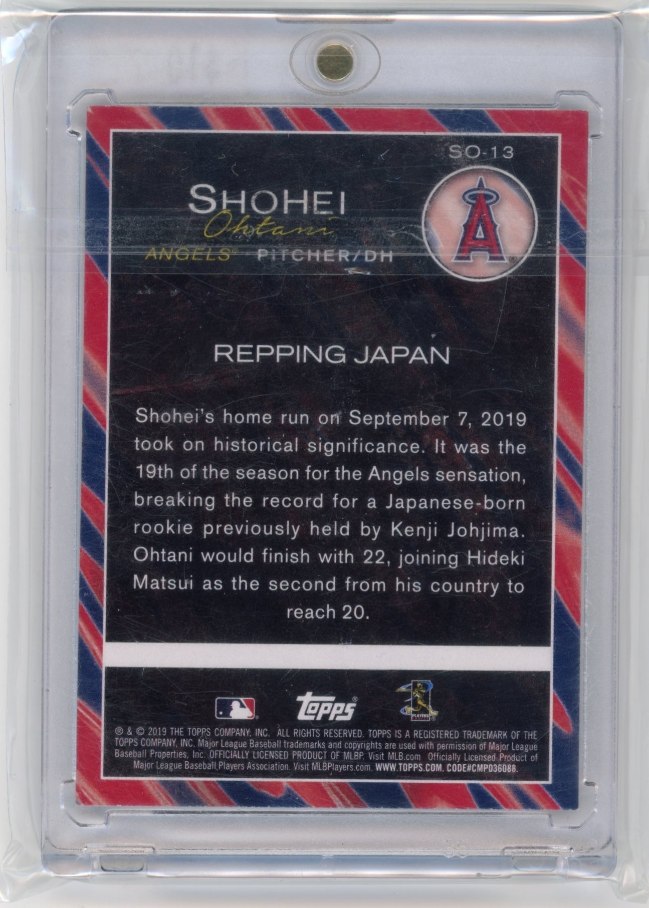 2019 Topps Update Shohei Ohtani #SO-13 Shohei Ohtani Highlights Los Angeles Angels
