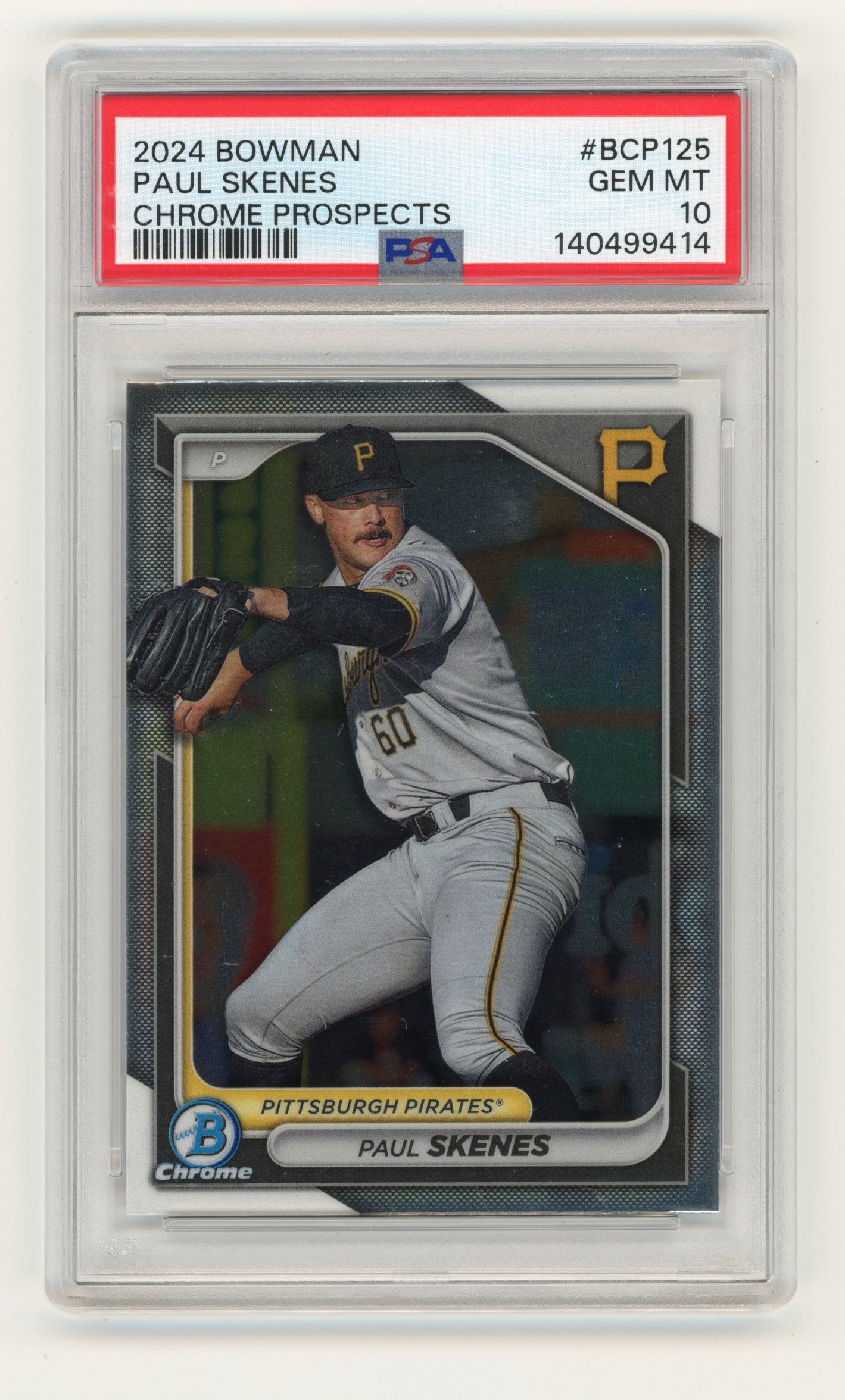 2024 Bowman Paul Skenes #BCP-125 Chrome Prospects Pittsburgh Pirates PSA 10