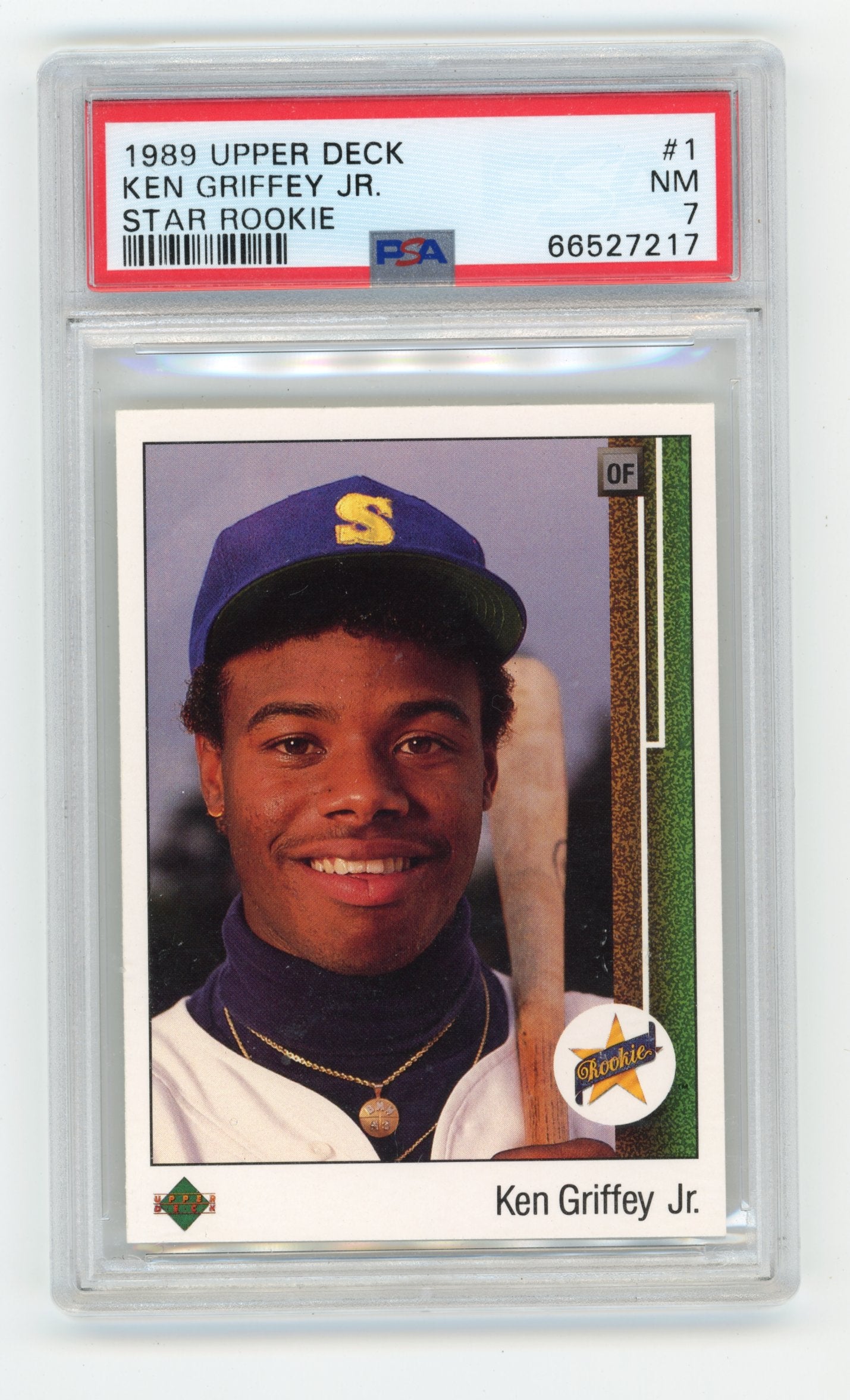 1989 Upper Deck Ken Griffey Jr. #1 Seattle Mariners PSA 7