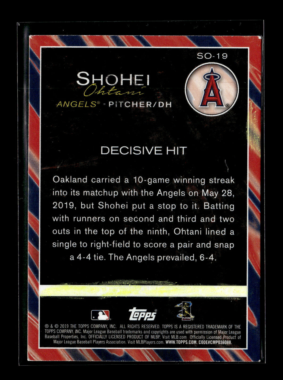 2019 Topps Update Shohei Ohtani #SO-19 Shohei Ohtani Highlights Los Angeles Angels