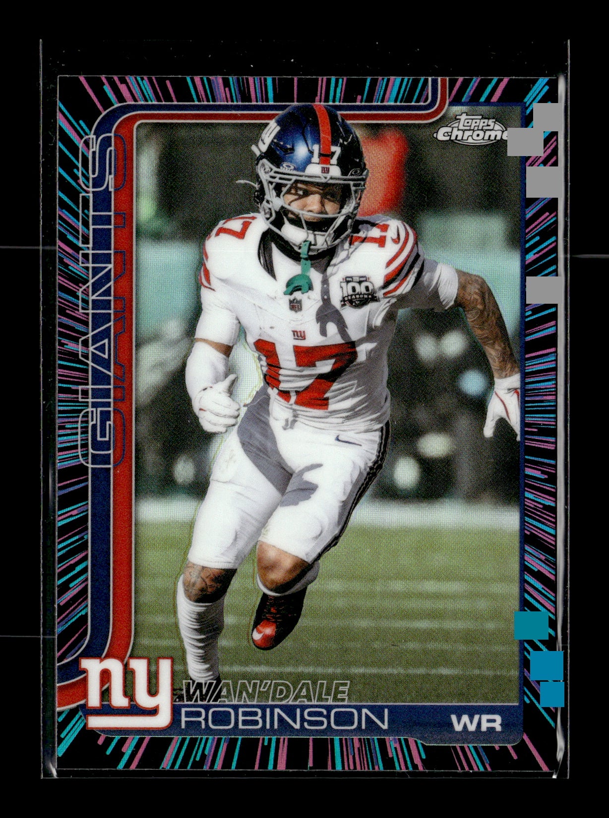 2025 Topps Chrome Wan'Dale Robinson #227 Neon Pulse Refractor New York Giants