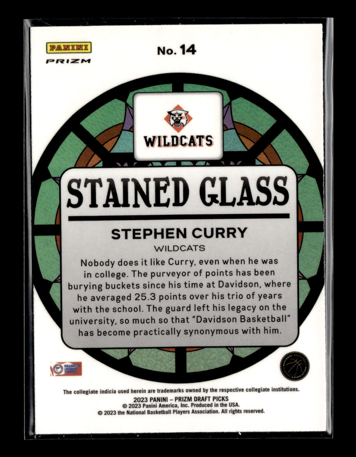 2023 Panini Prizm Draft Picks Stephen Curry #14 Stained Glass Davidson Wildcats