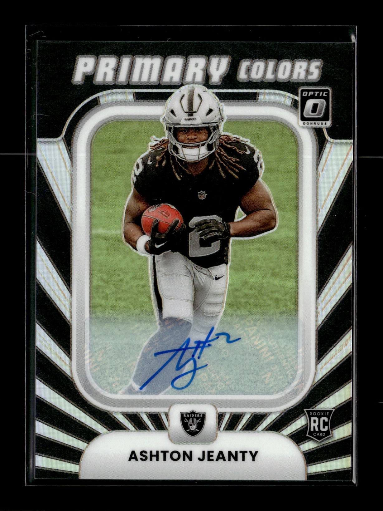 2025 Donruss Optic Ashton Jeanty #4 Rookie Recruits Autographs #/199 Las Vegas Raiders