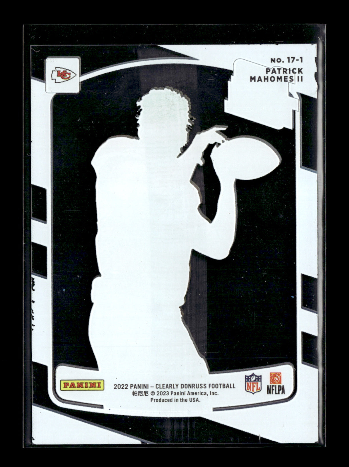 2022 Clearly Donruss Patrick Mahomes II #17-1 Retro Rated Rookie 2017 Kansas City Chiefs