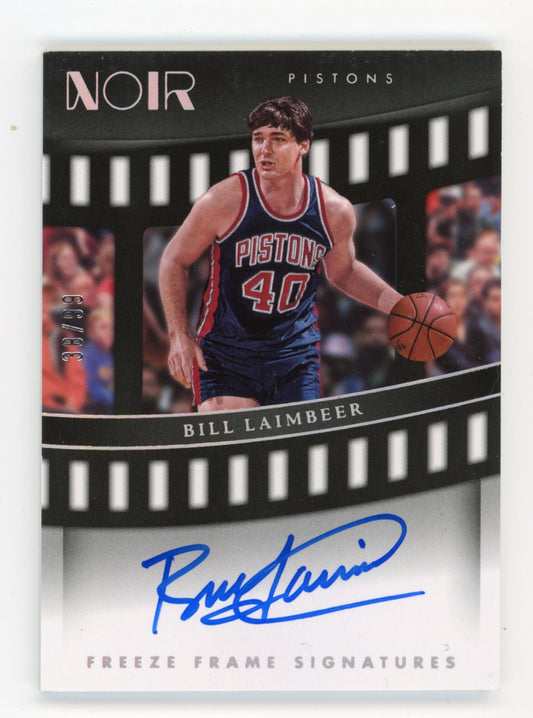 2022-23 Panini Noir Bill Laimbeer #FRF-BLA Freeze Frame Signatures #/99 Detroit Pistons