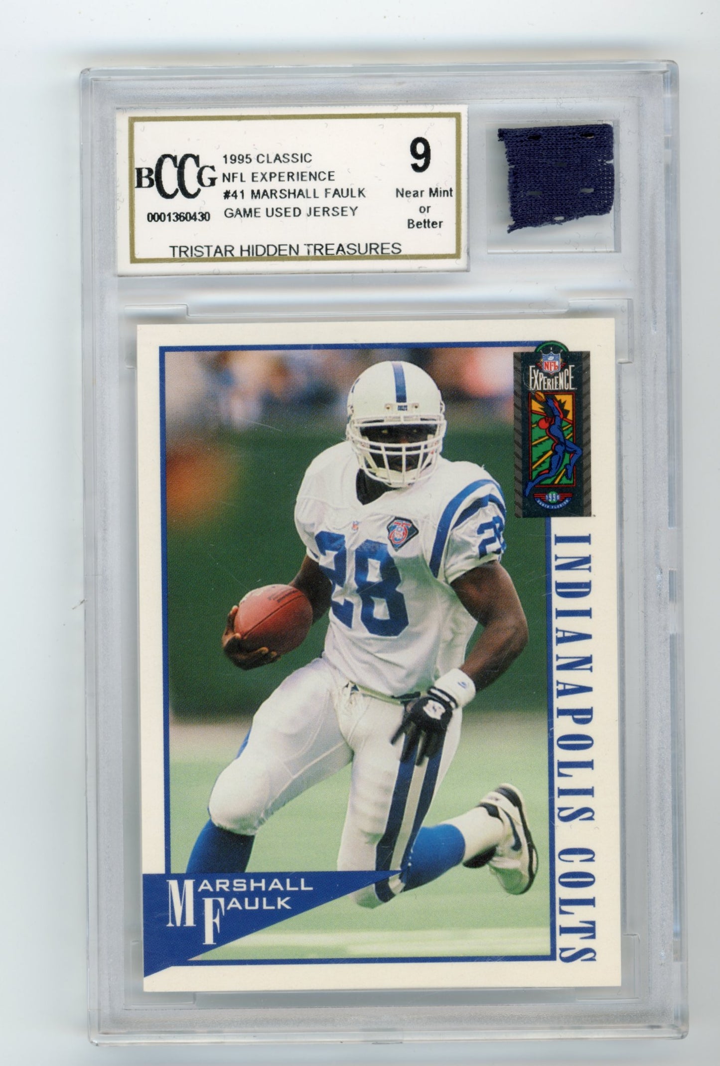 1995 Classic NFL Experience Marshall Faulk #41 BCCG 9 Indianapolis Colts