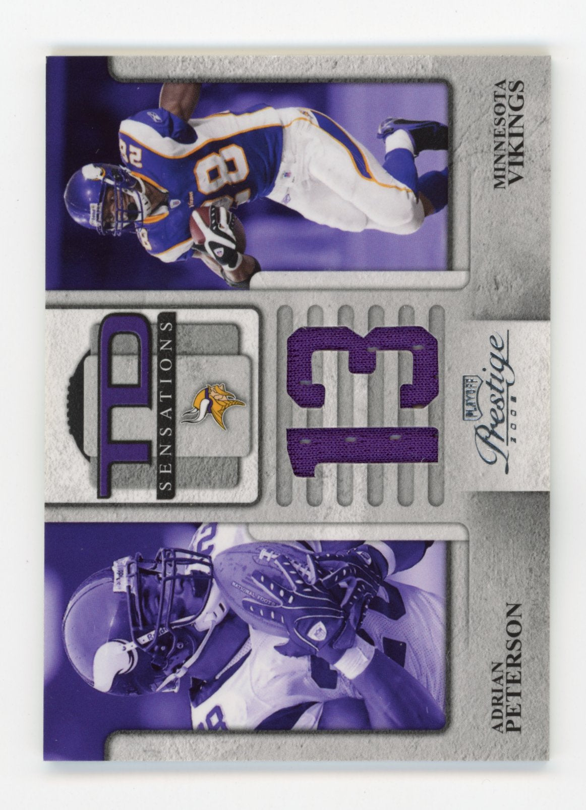 2008 Playoff Prestige Adrian Peterson #TS-11 TD Sensations Materials #/100 Minnesota Vikings