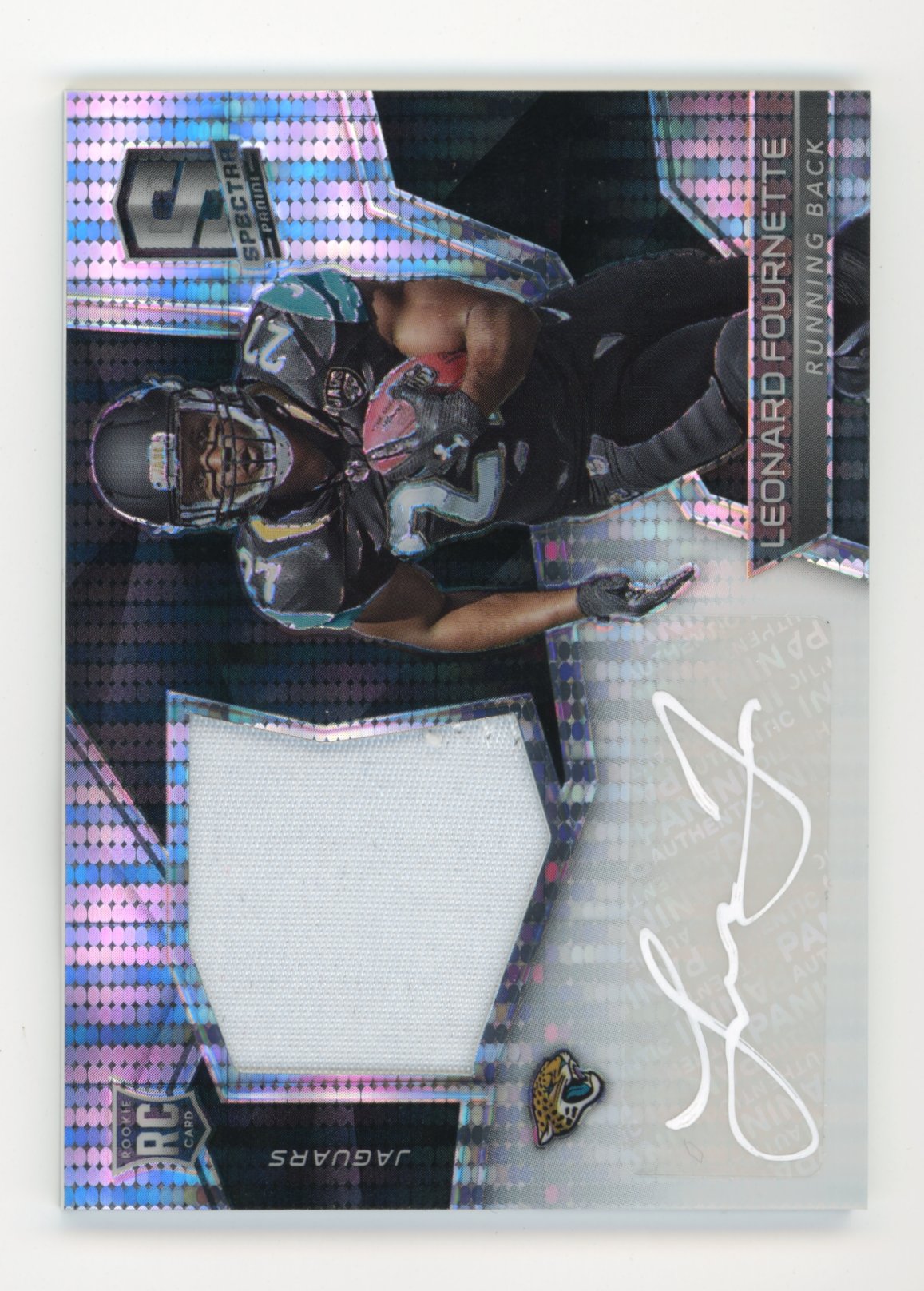 2017 Panini Spectra Leonard Fournette #209 Rookie Patch Autographs Neon Black Light #/10 Jacksonville Jaguars