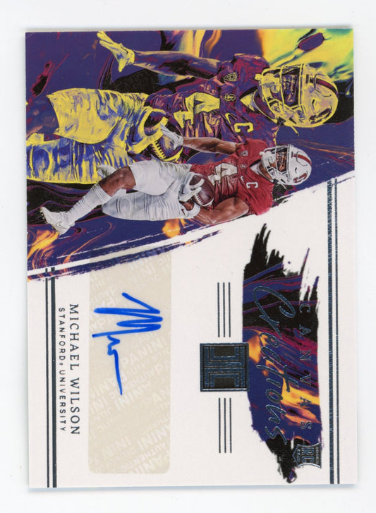 2023 Panini Chronicles Draft Picks Michael Wilson #CC-MWI Impeccable Canvas Creations Autographs Stanford Cardinal