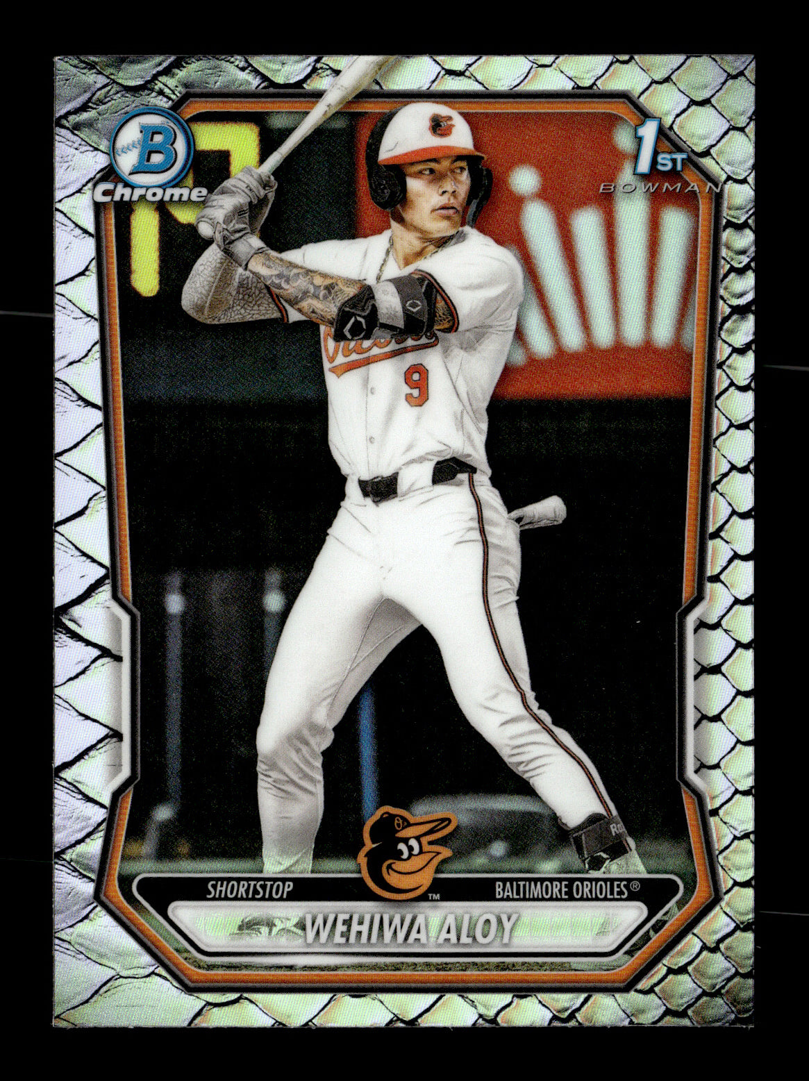 2026 Bowman Wehiwa Aloy #BCP-135 Chrome Prospects Reptilian Refractor Baltimore Orioles
